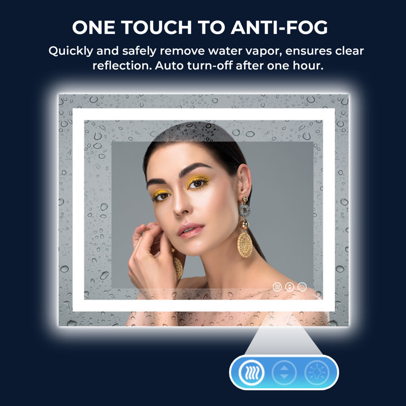 Ivy Bronx Akila LED Bathroom Mirror, Dimmable Vanity Mirror AntiFog